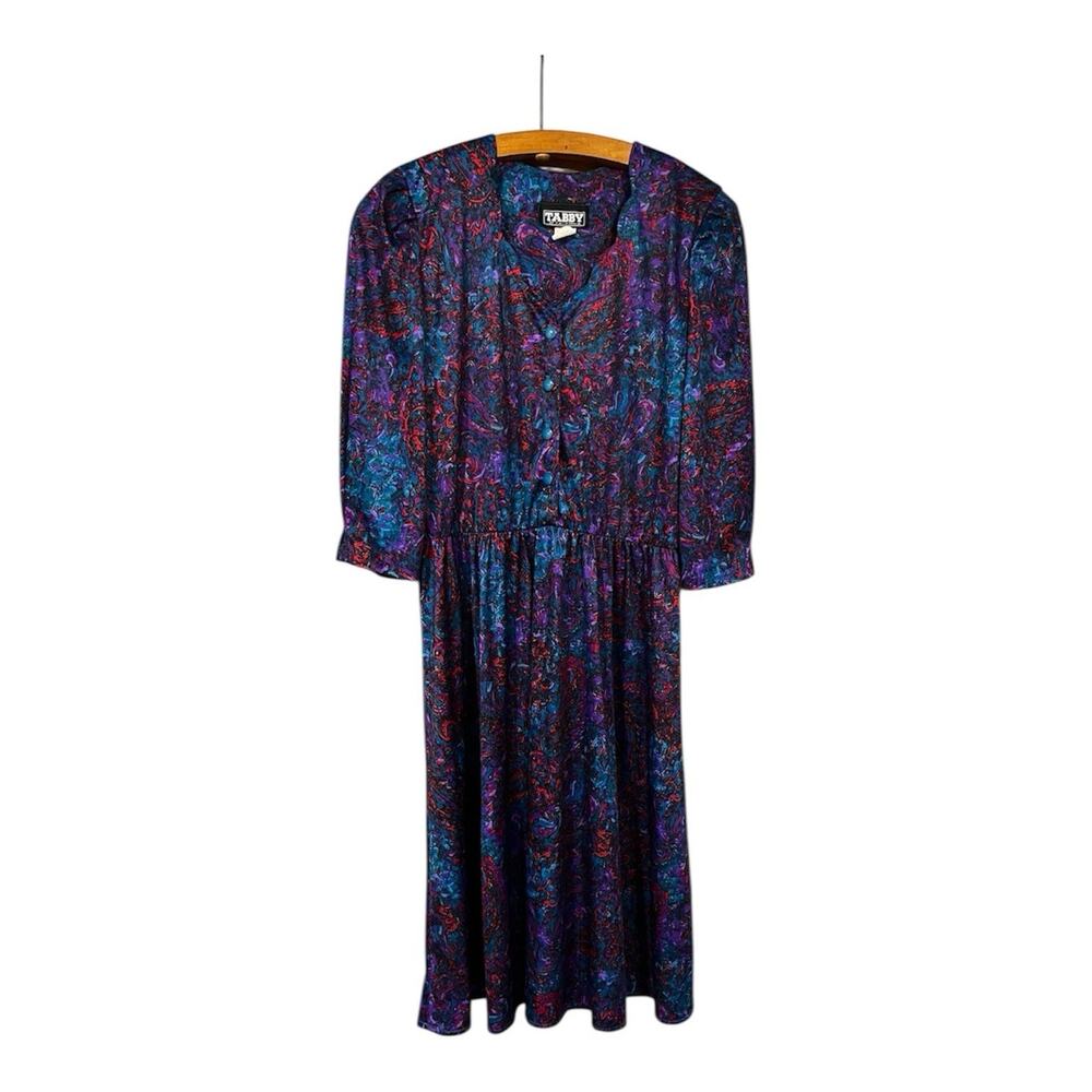 Vintage 70s Paisley Secretary Dress